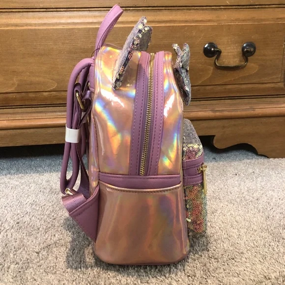 Loungefly Pink EARidescent Loungefly with Minnie Mouse Ears - Picture 5 of 13